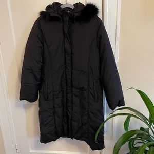 Calvin Klein duck feather filled down jacket. Fox fur hood